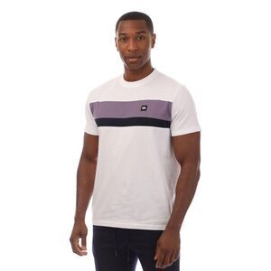 Weekend Offender Mens Crossword Colour Block T-Shirt / White
